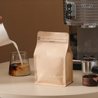 JIAHE Custom Kraft Paper Flat Bottom Pouch Eco Friendly Sachet Packing Tea Coffee Food Sugar PET Food Bags Wholesale