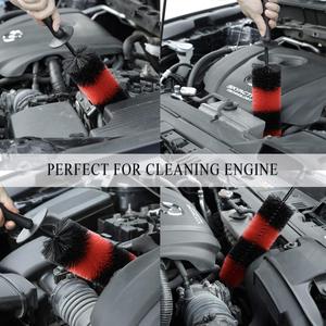 <span class=keywords><strong>Brosse</strong></span> rouge polyvalente à poils longs et souples <span class=keywords><strong>pour</strong></span> moyeu de voiture Brosses de nettoyage des pneus <span class=keywords><strong>pour</strong></span> le nettoyage des roues automobiles. - Product Image 5