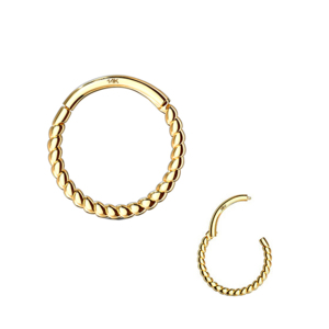 Kim Loại Vĩnh Cửu 14Karat Kim Loại Màu Vàng Kim Nguyên Khối Nhẫn Xỏ Lỗ Có Bản Lề Trang Sức Xỏ Lỗ Cơ Thể - Product Image 4