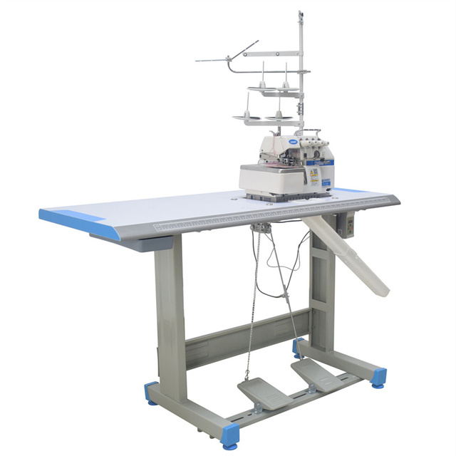 Good Price 747D Automatic Blue High-Speed Overlock Sewing Machine Industrial Table Electric Apparel Machinery 3 4 5 Threads
