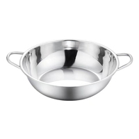 Peralatan restoran 36cm 304 panci masak Stainless Steel, panci panas bebek Mandarin