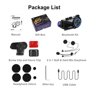 <span class=keywords><strong>FreedConn</strong></span> R3 Pro Headset helm interkom <span class=keywords><strong>Bluetooth</strong></span> nirkabel, Headset helm interkom <span class=keywords><strong>Bluetooth</strong></span> sepeda motor dengan perekam kamera 2K 2-6 pengendara 1000M Model baru - Product Image 6