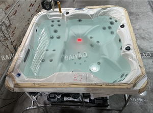 Vasca Idromassaggio Autoportante in Acrilico di Alta Qualità <span class=keywords><strong>per</strong></span> 5 Persone, Spa di Lusso da Esterno con 12 Getti, Capacità 20 Galloni - Product Image 4