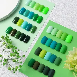 New Style Nail Gel Polish Green Series Sock off UV LED Gel Glossy Frosted Effect for Nail Salon