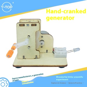 बच्चों के शैक्षिक लकड़ी हाथ क्रैंक जनरेटर किट भाप असेंबली सामग्री पैक के लिए छात्र विज्ञान प्रयोग सौर खिलौना - Product Image 2