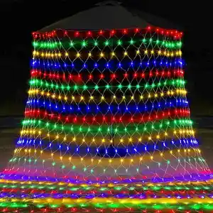 JXJT Fábrica Solar 100 200 LED Iluminación decorativa Decoración de jardín Lámpara de cadena al aire libre IP65 Red impermeable Luces de Navidad