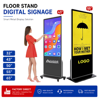 49 55 65 Inch Indoor Lcd Android Touch Screen WiFi Floor Standing Digital Signage and Display Kiosk for Commercial Advertising