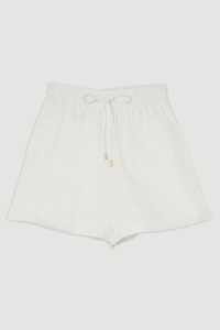 Ensemble 2 pièces en lin et coton personnalisable avec logo pour femme, chemise et short adaptés au bureau, vêtements d'été pour femme 2025 - Product Image 4