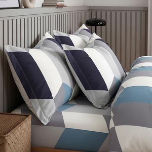 ชุดผ้าปูผ้านวมลายพิมพ์เรขาคณิตสไตล์โมเดิร์นหรูหรา ผ้าฝ้ายทวิล 100% 3 ชิ้น 200 เส้นด้าย ระบายอากาศได้ดี เป็นมิตรกับสิ่งแวดล้อม จัดส่งรวดเร็ว - Product Image 4