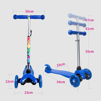 Trottinette pour enfant à 3 roues, cadre en aluminium, hauteur réglable, roues en PU lumineuses, prix avantageux