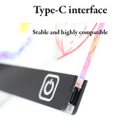 Tableau effaçable à sec LED rechargeable, mini carré, blanc chaud, avec contrôle tactile, réglable en hauteur, en acrylique – Tendance