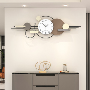 <span class=keywords><strong>Horloge</strong></span> murale élégante et moderne, simple, <span class=keywords><strong>ronde</strong></span>, <span class=keywords><strong>en</strong></span> métal et <span class=keywords><strong>en</strong></span> <span class=keywords><strong>bois</strong></span>, fonctionnant sur piles, pour salon, bureau, espaces publics - Product Image 1