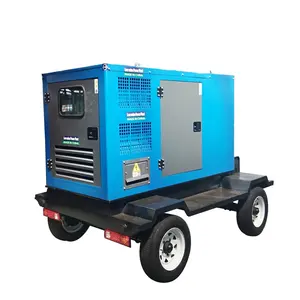 Generador de diésel silencioso para remolque móvil, generador con ruedas, 30kw, 40kw, 60kw