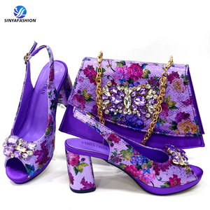 Set di borse per scarpe italiane di alta qualità per donne e feste africane Set di scarpe e borse Sinya vendita calda - Product Image 3