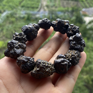 Bracelet en pierre naturelle égyptienne Carbonado Prophesy, spécimen brut, perles de cristal, bijoux de guérison spirituelle, vente en gros - Product Image 5