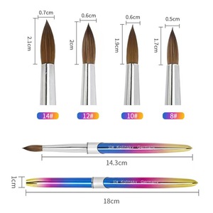 Kolinsky Acrylic Nail <b>Brush</b> Custom Logo Real Sable Hair Gold Metal Handle <b>Round</b> Manicure Salon Building Painting Nail Art Tool - Product Image 4
