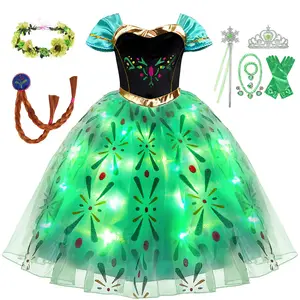2024 disfraz de princesa para niñas vestido iluminado Halloween carnaval Cosplay vestido de fiesta de cumpleaños