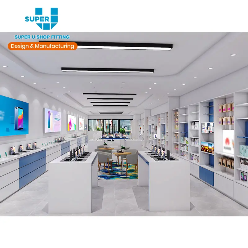 25+ Years shopfitting supplier modern design store electronics showroom for computer tailor made computer store furniture