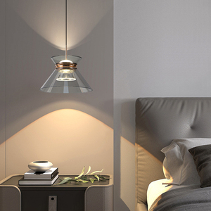 Lampe suspendue LED moderne en acrylique gris fumé pour <span class=keywords><strong>îlot</strong></span> de <span class=keywords><strong>cuisine</strong></span>, <span class=keywords><strong>luminaire</strong></span> <span class=keywords><strong>suspendu</strong></span> minimaliste nordique, 10W, décoration intérieure - Product Image 2