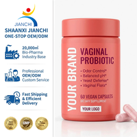 Vente en gros de 60 capsules végétales de probiotiques vaginaux, marque privée, stockables, booster de santé féminine