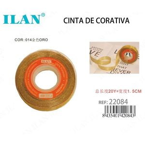 ริบบิ้นสีทองเมทัลลิก 1.5 ซม. x 20 หลา เทปตกแต่งสำหรับงานประดิษฐ์ - Product Image 1