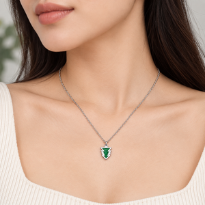 Collar con Colgante de Árbol Verde, Acero Inoxidable, Tono Plateado, Cadena de Caja de 400 mm + Extensor de 50 mm, Joyería Unisex para Uso Diario - Product Image 5