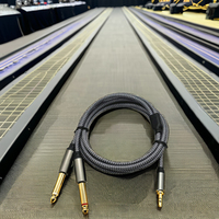 Haute qualité 3.5mm à double 6.35mm plaqué or câble Audio adaptateur stéréo mâle à mâle 6.35mm haut-parleurs compatibles Microphones