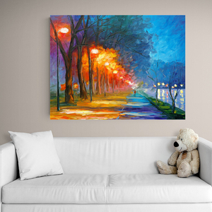 Impressionnisme abstrait moderne impression d'art sur toile paysage abstrait <span class=keywords><strong>peinture</strong></span> à l'huile <span class=keywords><strong>salon</strong></span> décor à la maison - Product Image 4