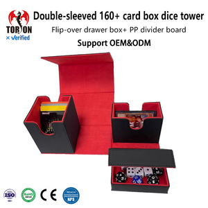 Boîte de rangement Torson à double couche pour 160+ cartes de jeu avec compartiment à dés, tiroir rabattable et séparateur en PP pour joueurs MTG TCG - Product Image 1