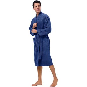 Bata de Algodón Terry para Hombre, Largo hasta la Pantorrilla, con Bolsillos, Suave, para Spa, Hotel o Baño - Product Image 4