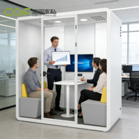 Cabine de bureau insonorisée, cabine téléphonique extérieure, cabine de réunion, conception modulaire préfabriquée, utilisation en hôtel, sous-sol, jardin