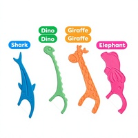 Bâtonnets à dents amusants pour enfants, motif animaux de dessin animé, saveur fraise et xylitol, 100% qualité alimentaire, sans BPA, marque personnalisée, respectueux de l'environnement, respectueux de la santé bucco-dentaire