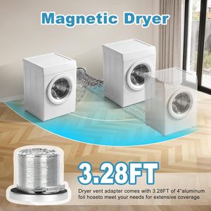 Kit de ventilación magnético para secadora DV180, conexión rápida de 4 pulgadas, ahorra 46 pulgadas de espacio, manguera de 3.3 pies, sellado hermético, conector de pared reforzado - Product Image 5