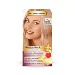 Kit de Tinte Permanente para el Cabello Mix Profesional Glossy Colour 10.23 Rubio Platino con Aceite de Argán y Pomelo - Product Image 2