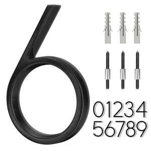 批发大现代浮动5英寸黑色门号3D牌匾地址标志金属户外板信房门号 - Product Image 2