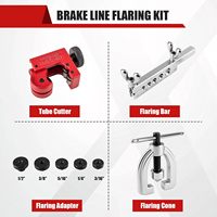 Kit d'outils de sertissage de conduites de frein avec 5 adaptateurs, kit d'outils de sertissage à 45 degrés, kit d'outils de sertissage simple et double