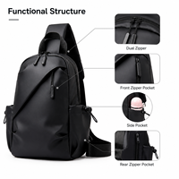 Sac bandoulière durable pour homme, grande capacité, élégant, sac de poitrine tendance, imperméable, sac à bandoulière décontracté, logo personnalisé