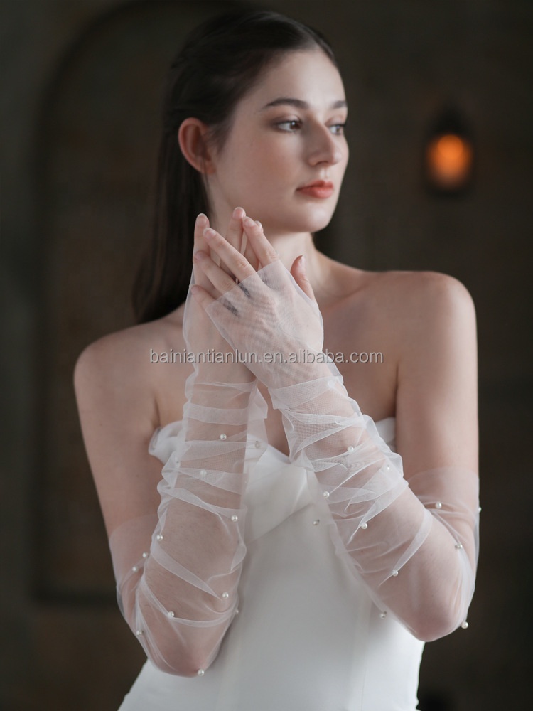QEDBOJE Damen Fingerlose Spitze Handschuhe – Kurze Spitzenhandschuhe Mit Blumenmuster Für Hochzeit & Ball