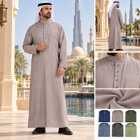 Robe longue musulmane pour homme CCY, thobe, robe arabe à manches longues, col montant, vêtements islamiques, tenue traditionnelle du Moyen-Orient, kaftan saoudien