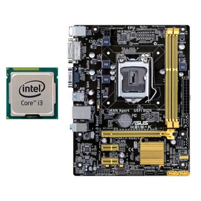 Placa base ASUS H81M-K/F PLUS + Core i3-4130