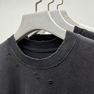 Logo lavado Vintage Streetwear peso pesado lavado ácido 100% algodón estampado de gran tamaño Dtg camiseta personalizada camiseta desgastada para hombres - Product Image 4