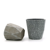 Pots en mélamine YICAI anti-boue pour plantes, style bonsaï chinois, en plastique, géométriques, effet diamant