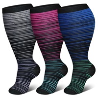 Chaussettes de compression montantes pour femme 100 % coton ODM, respirantes, anti-fatigue, pour voyage, vol, yoga, course à pied, sport et récupération