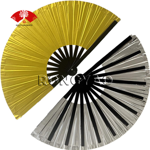 2025热卖个性化竹色彩虹色扇子大聚氯乙烯手扇子舞会扇子 - Product Image 3