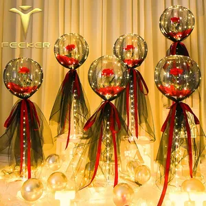 Atacado 2023 Bobo ballon 18 polegadas LED balão bobo transparente com String Light para o Natal New Shaped Festival Party