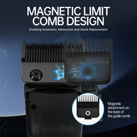 Tondeuse professionnelle pour barbier avec logo personnalisé, moteur Vector 11500 tr/min, batterie 2400 mAh, technologie de lévitation magnétique, machine de coupe de cheveux pour salon