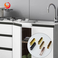 Poignée en profilé aluminium en forme de G avec joint de bordure, taille personnalisée, pour panneau rainuré de 18 mm, poignée de meuble