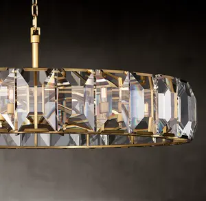 Sunwe Modern Luxury Decorative Round Crystal Pendant Light Black 43 Inch Harlow Crystal Round Chandelier