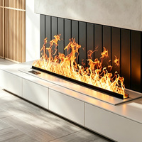 Cheminée électrique à vapeur d'eau 3D avec simulation de flamme LED intégrée et humidificateur pour salon de villa