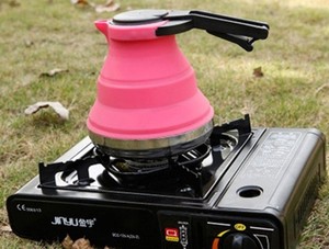 หม้อทำอาหารซิลิโคนแบบพับได้ก้นสแตนเลสหม้อทำอาหารพับได้ขนาดกะทัดรัดใช้กับ<span class=keywords><strong>เตา</strong></span>แก๊สเดินป่าได้ - Product Image 6